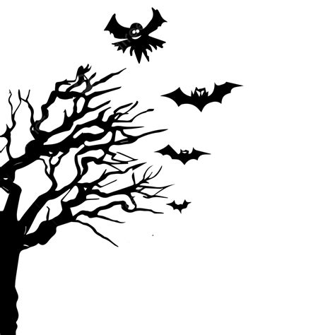 Bat and Tree Silhouette