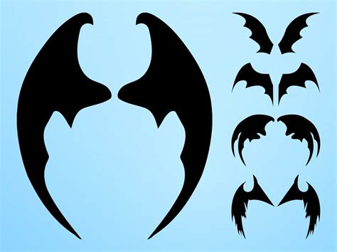 Bat Wing Cat Silhouette Templates