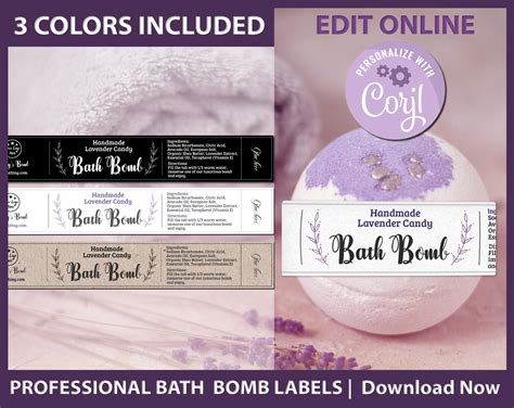 Elements of a bath bomb label template