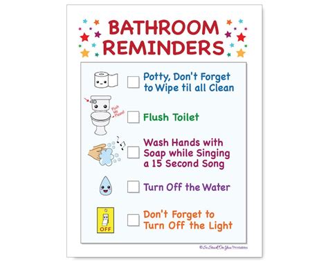 Bathroom Reminder Signs