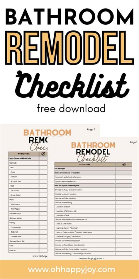 Benefits of a Bathroom Remodel Checklist