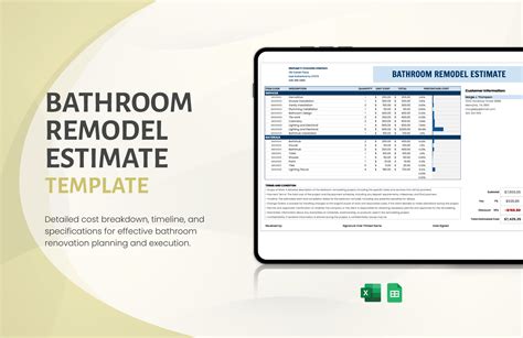 Benefits of Bathroom Remodel Estimate Template