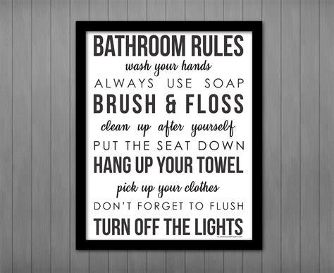 Bathroom rules printables for a cleaner space