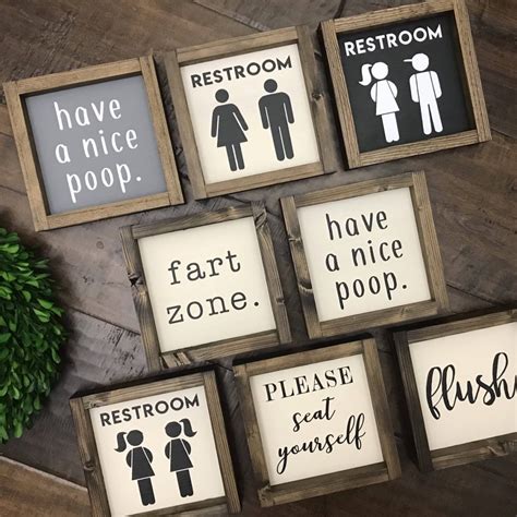 Bathroom wall signs