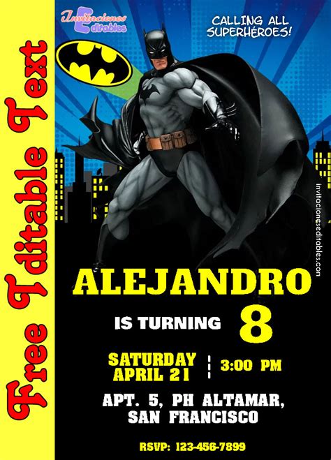 Batman invitation design 3