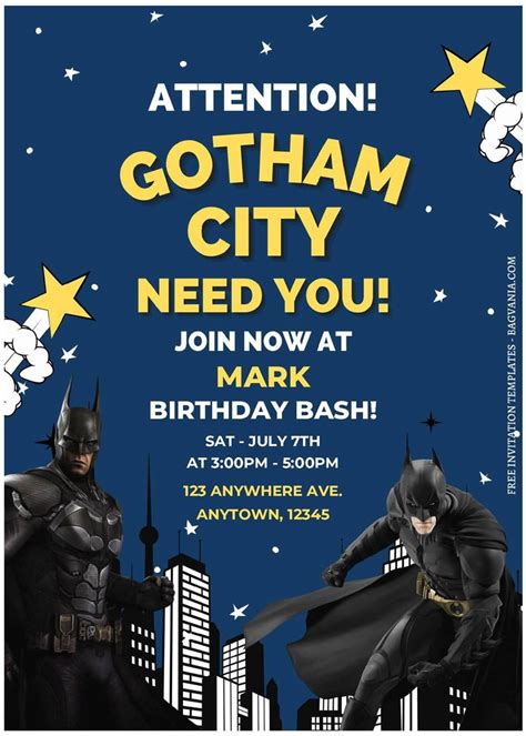 Batman invitation template 9