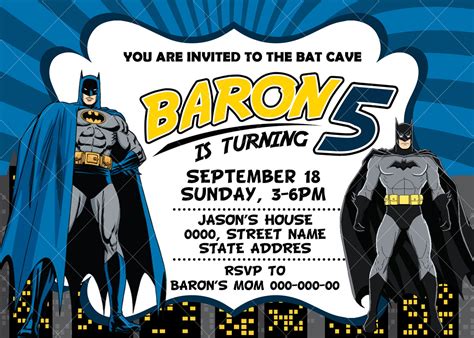 Batman style invitation 6