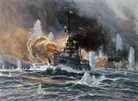 A painting of the Battle of Dogger Bank