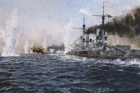 A painting of the Battle of Jutland