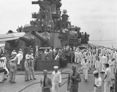 A battleship being commissioned