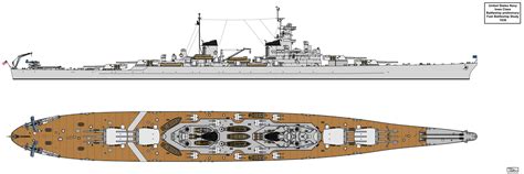 A cutaway diagram of a World War I battleship, showing its internal layout and machinery