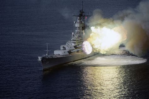 Battleship guns firing