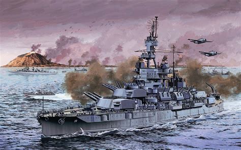 Battleship in combat