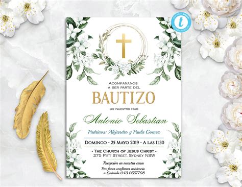 Bautizo Invitation Template 1