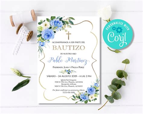 Bautizo Invitation Template 4