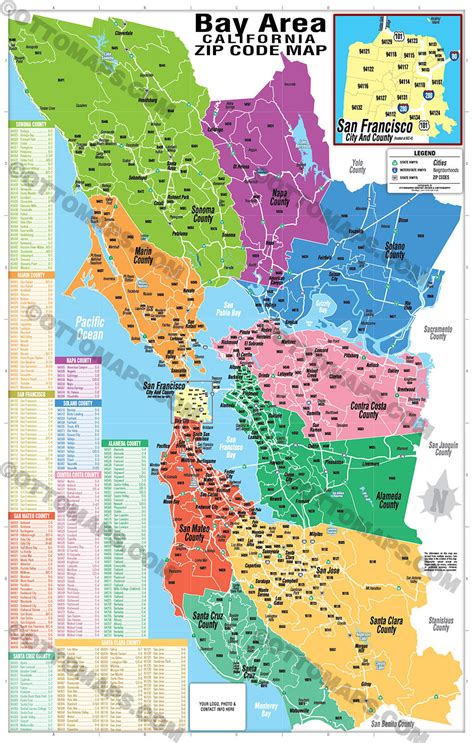 Bay Area Zip Code Regions Map