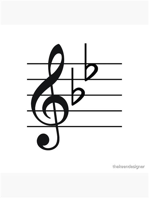 The Bb major key signature has two flats, Bb and Eb