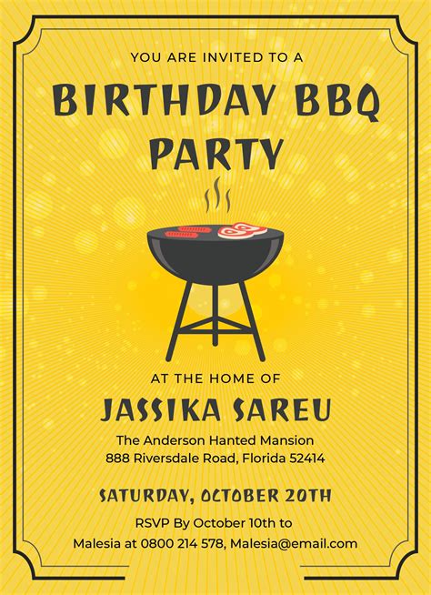 BBQ Invitation Template Word 2