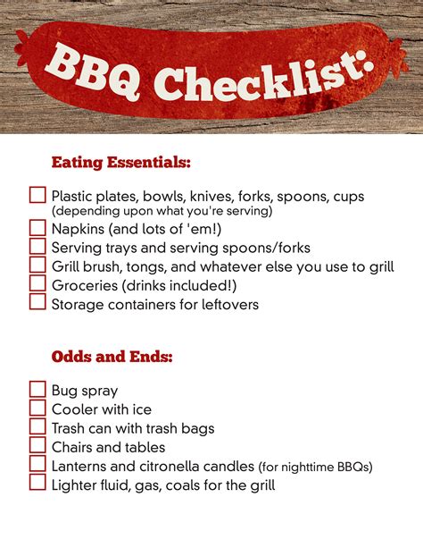 BBQ Menu Planning