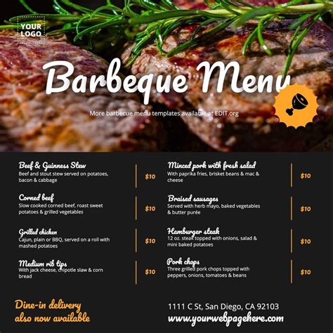 BBQ Menu Template