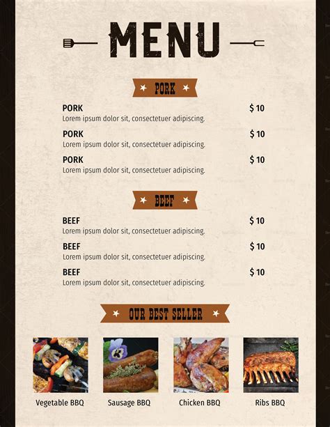 BBQ menu template