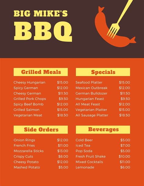 BBQ Menu Template Gallery 10