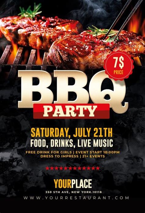 BBQ Party Flyer with Image Template