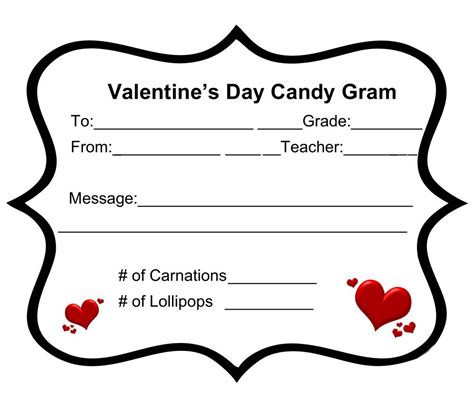 Be Mine Candy Gram Template