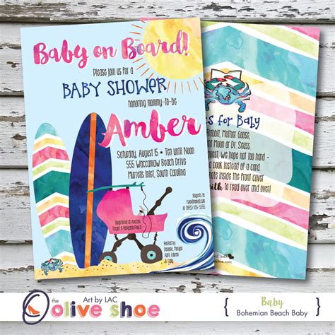 Beach Baby Shower Invitation Template