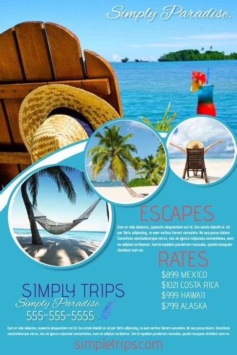 Beach Destination Poster Template