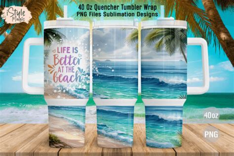 Beach Life Tumbler Template