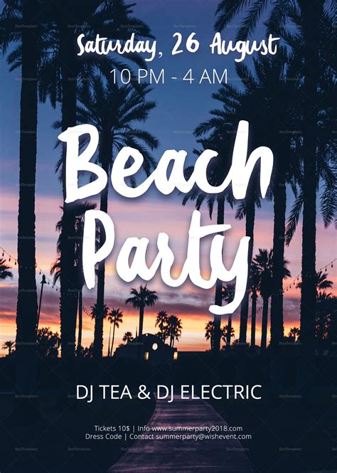 Beach Party Flyer Template 1