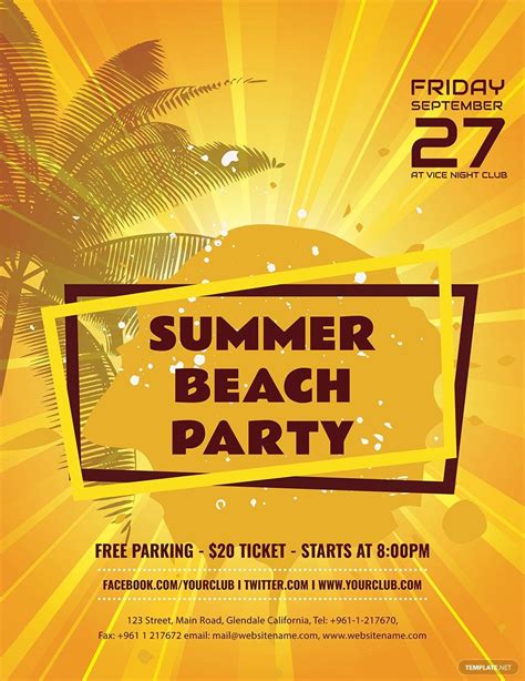 Beach Party Flyer Template