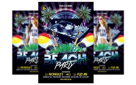 Beach Party Flyer Template 3