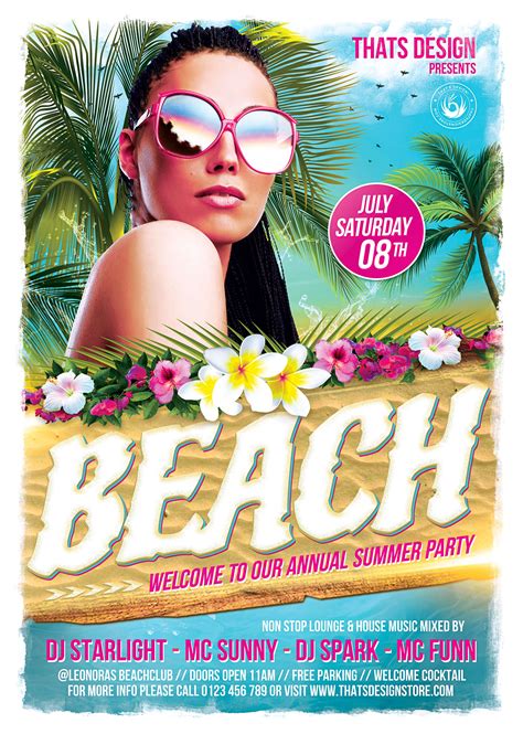 Beach Party Flyer Template 5