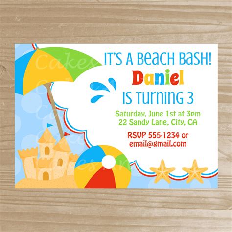 Beach Party Invitations