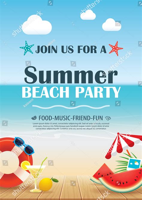 Beach Party Invites Template