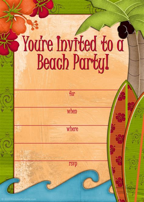 Beach Party Invitation Template