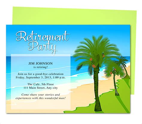 Beach Retirement Party Flyer Template