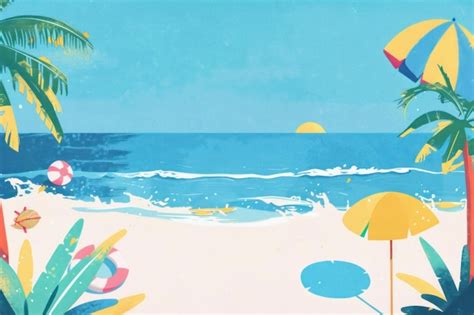 Beach Scene Sip and Paint Template