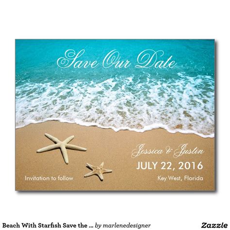 Beach-Themed Postcard Wedding Invitation