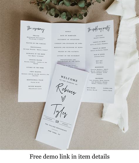 Beach Tri-Fold Wedding Program Template