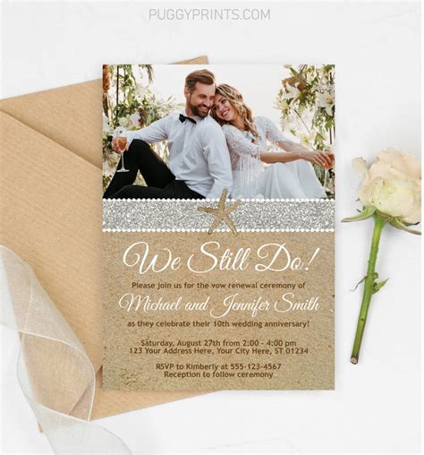 Beach Vow Renewal Invitation Template