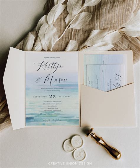 Beach Wedding Invitation Template