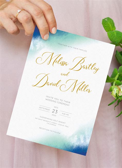 Beach Wedding Invitation Template