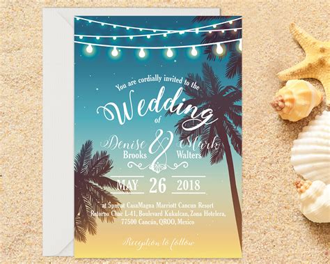 Top Beach Wedding Invitations Templates Free Download