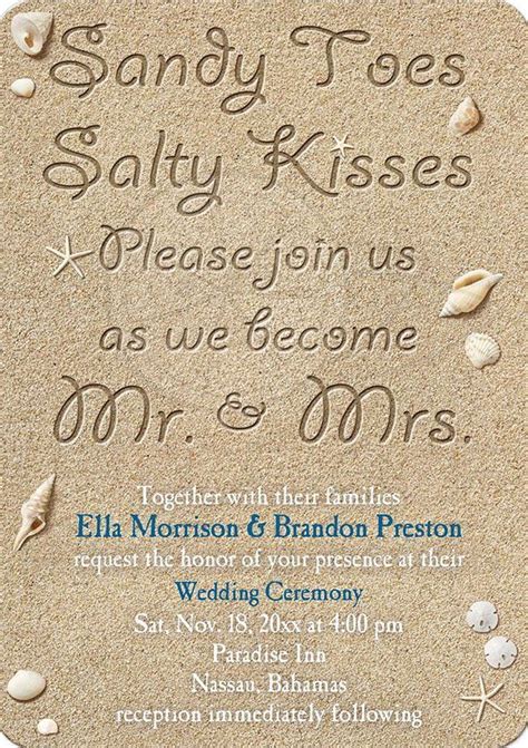 Beach Wedding Invitations Wording Ideas