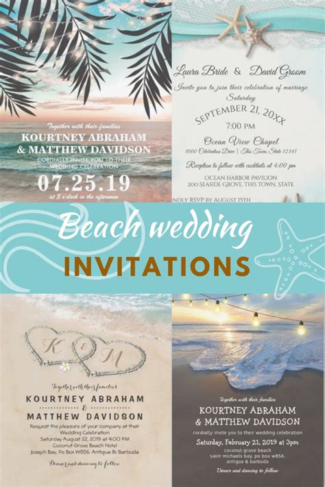 Beach Wedding Invitations Wording Ideas