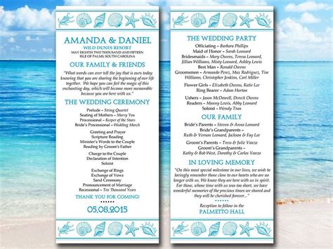 Beach Wedding Program Template