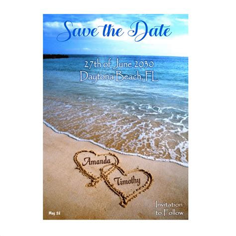 Beach Wedding Save The Date Image 2